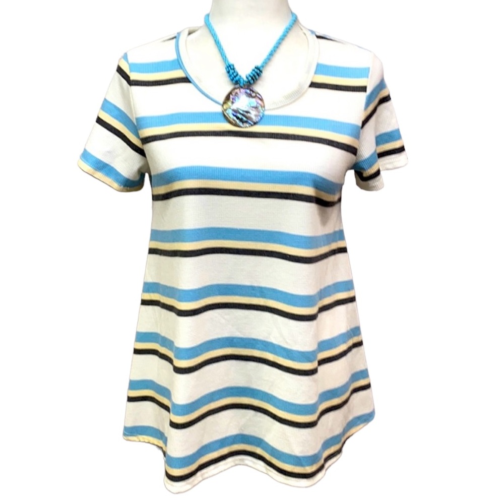 Lime N Chili Waffle Knit Striped Blouse